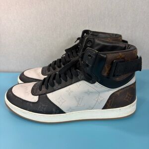 Louis Vuitton MS0210 Black, White & Brown High-Top Sneakers